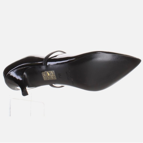 SIGERSON MORRISON Beryl Mule Pumps Ponted Toe Black Patent Leather Heeled Shoes - Picture 7 of 10